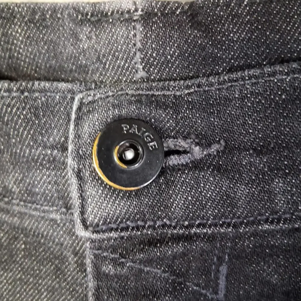 Paige Lennox Slim Straigh Jeans Mens 32x32 Black Wash Designer Denim Sample Tags - Picture 5 of 9